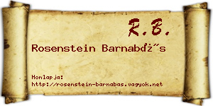 Rosenstein Barnabás névjegykártya